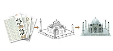 Rompecabezas 3D del Taj Mahal para niños, juguete educativo Dimensional, juguetes para Navidad, novedad