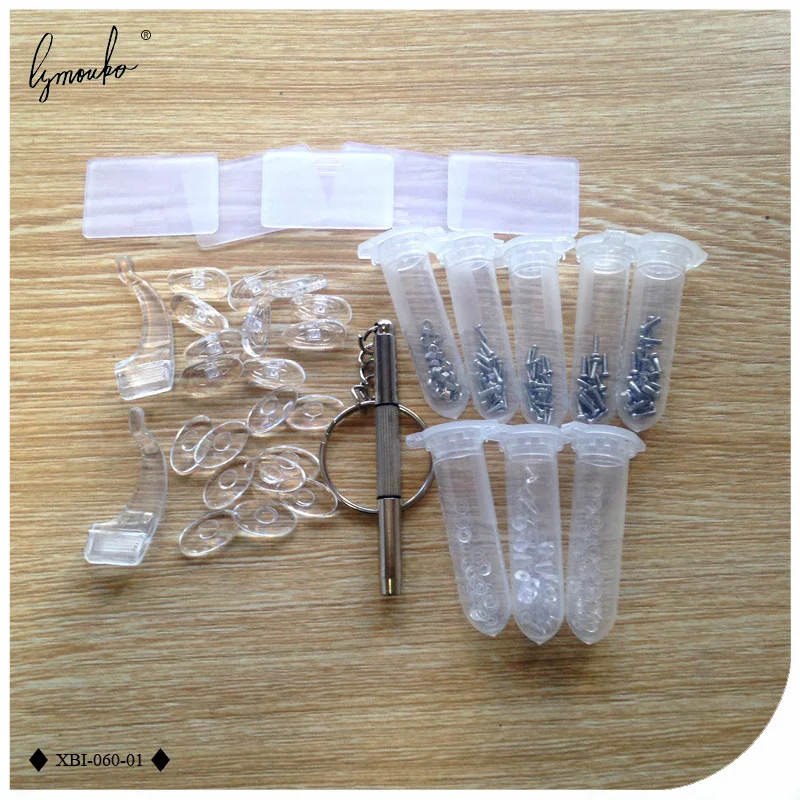 Lymouko 1 Set Hot Selling Utility Nose Pads Optical Screw Nut for Glasses with Repair Tool Assorted Sunglasses Holder Suit