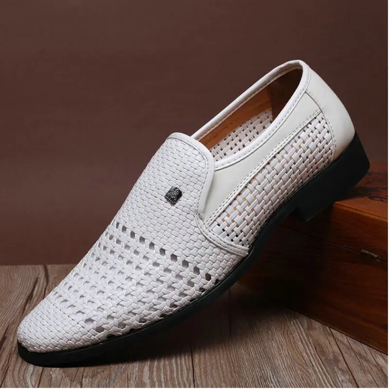 Dad Summer Sandals Breathable Shoes sandals For Middle-aged Mens Shoes Cut-outs Shoes Slip On Mens Leather Sandals AD-02