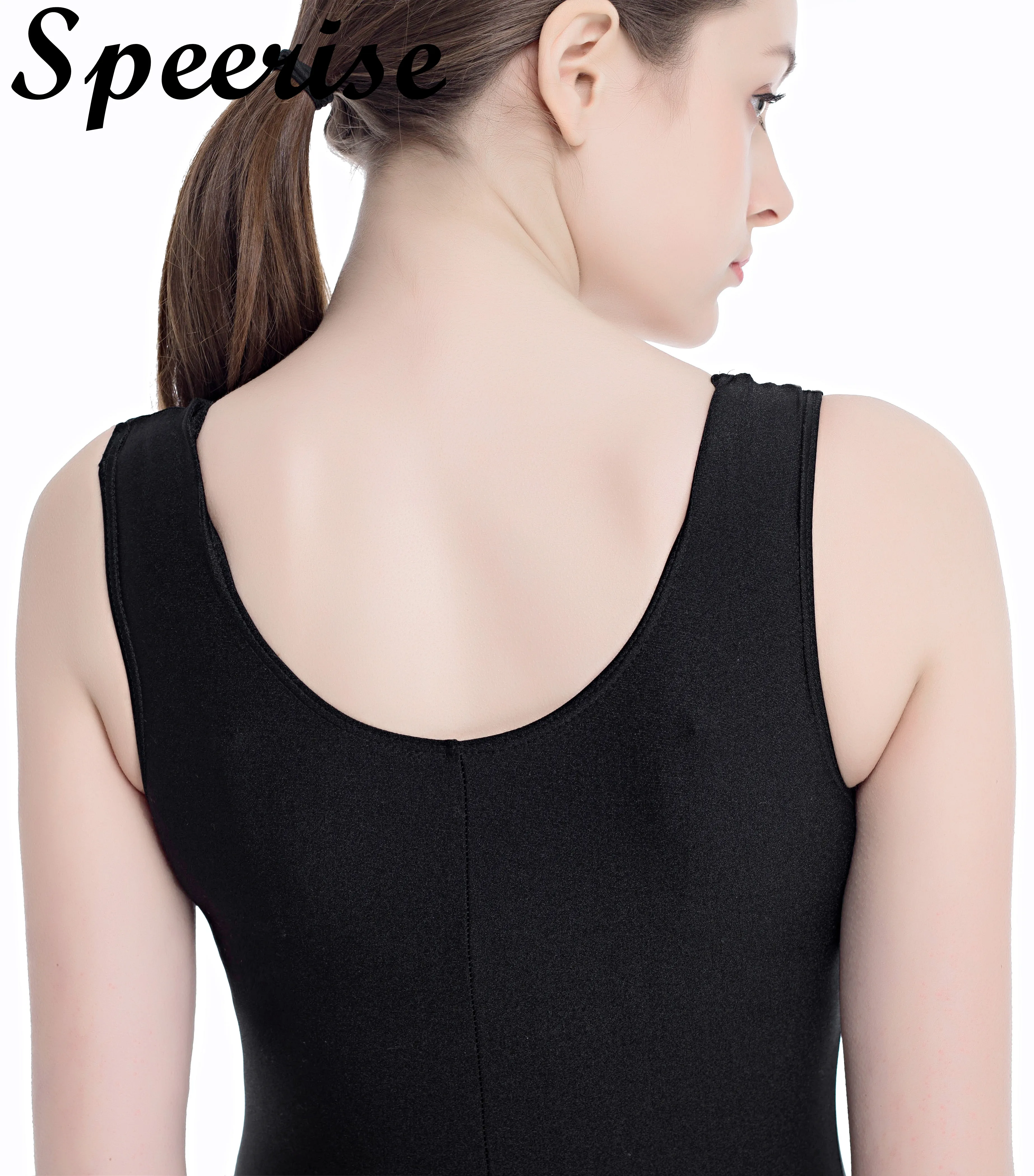 SPEERISE Black Tank Yoga Unitard Women Ballet Sleeveless Full Body Tight Jumpsuit Dance Costumes Bodysuit Free Shipping