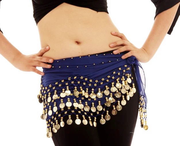 High Quality New Cheap Belly Dancing Costume Hip Belt 98 Coins Belly Dance Waist Scarf for Women 13 Colors Available