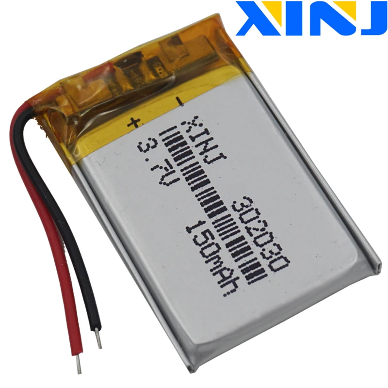 2 stuks 3,7 V 150 mAh 0,555 Wh Li-lithiumbatterij 302030   JST 2pin 1.0/1.25/1.5/2.0/2.54mm Plug Voor Sat Nav Smart Horloge hoofdtelefoon MP3