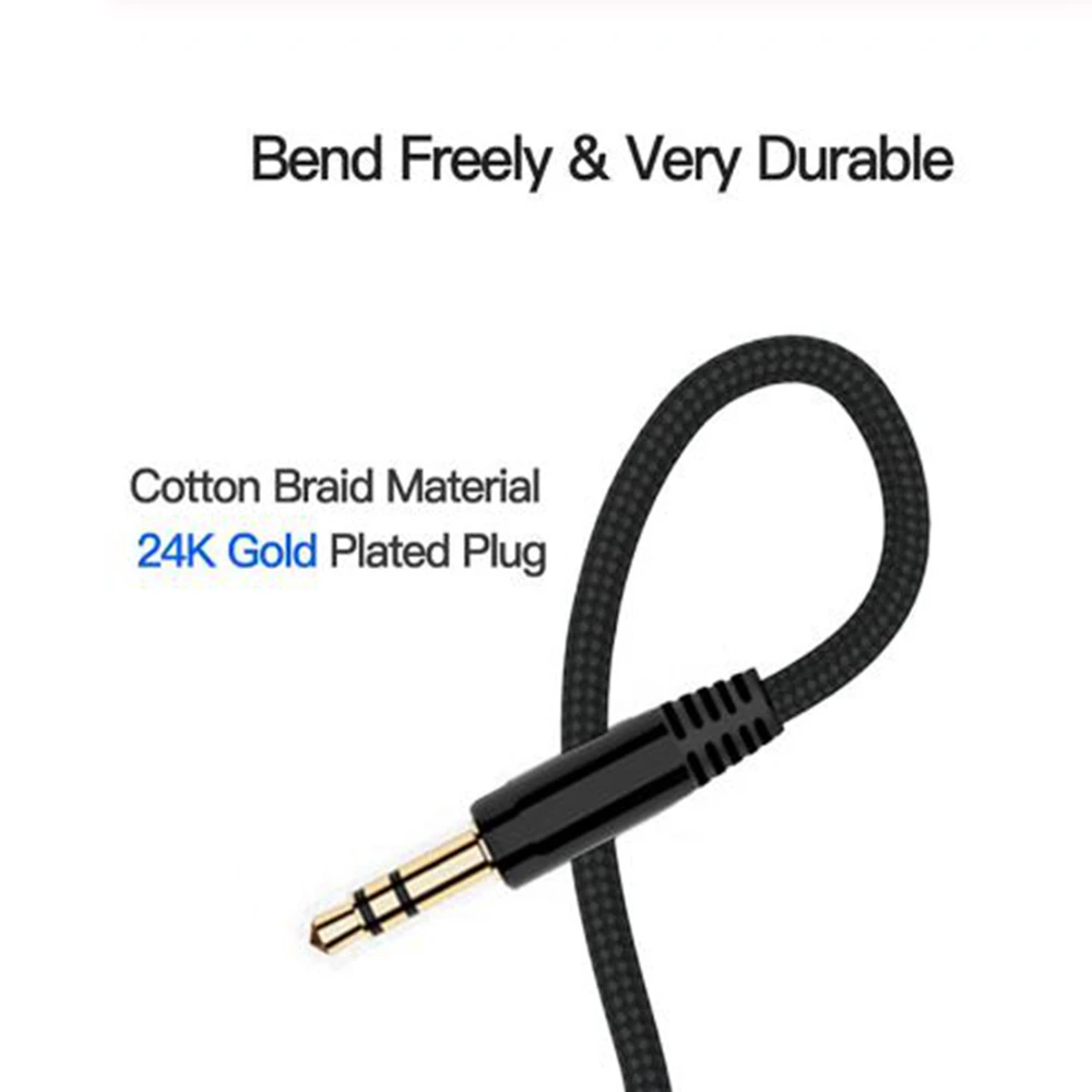 Cable auxiliar macho a macho de 3,5mm para auriculares, Cable de Audio estéreo 3,5, 2/3/5m, para teléfono