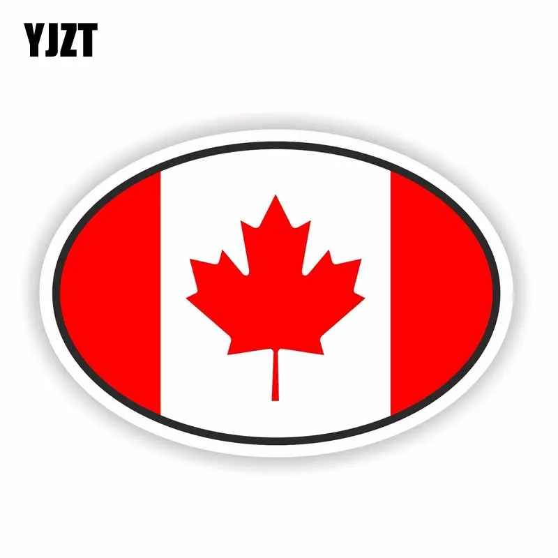 

YJZT 12 см * 8 см, канадский флаг, овальная наклейка для мотоцикла, наклейка на окно автомобиля, наклейка 6-2199