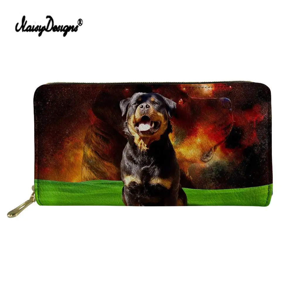 Women's Long Leather Wallet Cute Rottweiler Dog Print PU High Quality Purse Clutch Card ID Holders For Female Portefeuille Femme