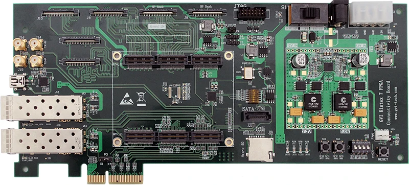 Kintex-7 High Speed Connection Function Baseplate, PCIe Gen2 X4, Double 10G Ethernet Network, SATA