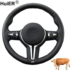 Hand Sewing Car Steering Wheel Cover Top Cow Leather For BMW F87 M2 F80 M3 F82 M4 M5 F12 F13 M6 X5 M F86 X6 M F33 F30 M Sport