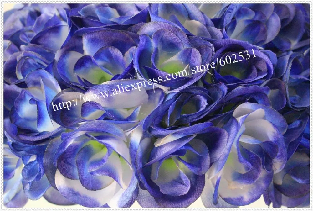 SPR Free shipping-40cm wedding silk kissing ball blue-plastic inner pomander kissing ball-5pcs/lot