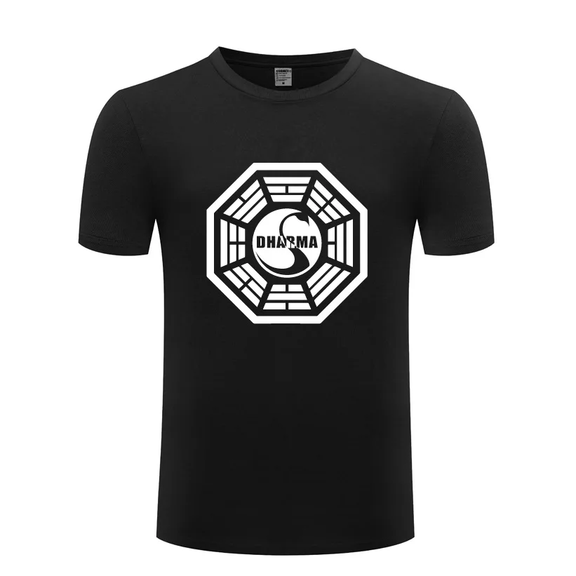 Lost Dharma Initiative Swan Logo T Shirts Men Short Sleeve O Neck Cotton Man T-Shirt Cool Funny Streetwear Top Tee Big Size