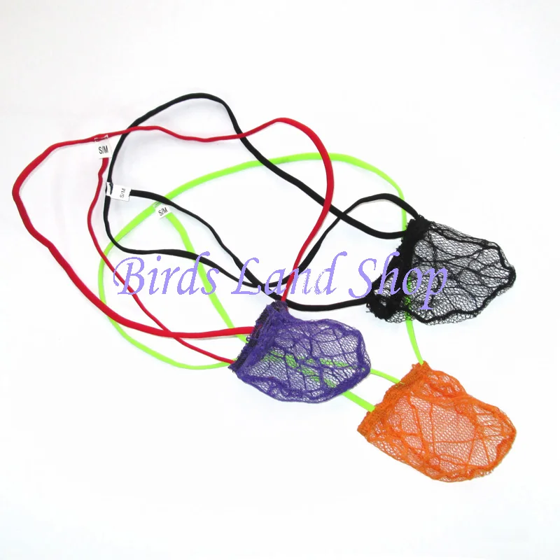 Hot MEN STRING POSING POUCH ทอง C-thru Spider Net G142B G142A