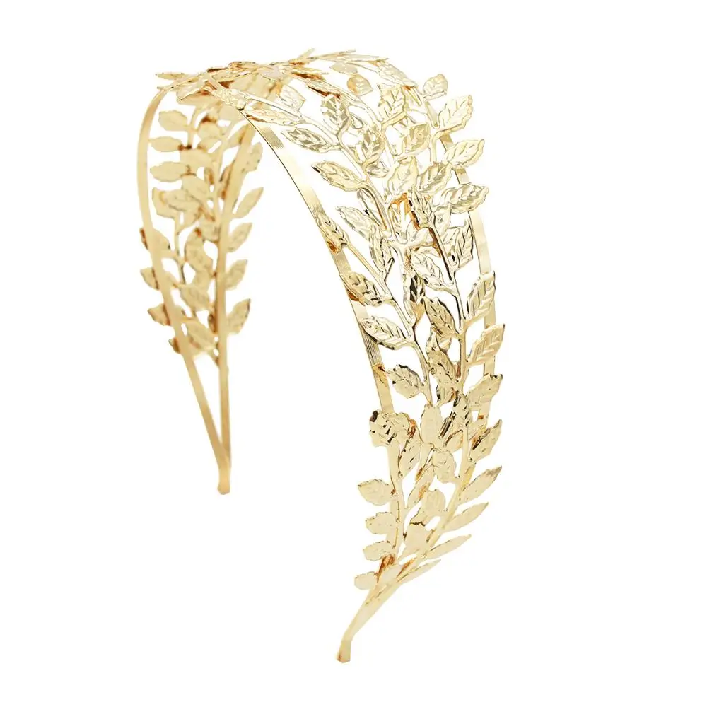 

Baroque Leaf Hair Hairbands Gold Metal Leaf Greek Hair Band Tiara Bridal Headpiece Women Wedding Hair Accessories Birthday Gift