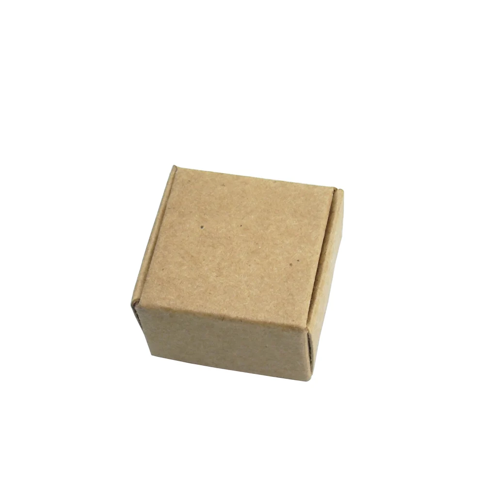 50Pcs Mini Kraft Paper Box Party Gift Earring Ring Decoration Package Small Paperboard Boxes Retail Foldable Brown Cardboard Box