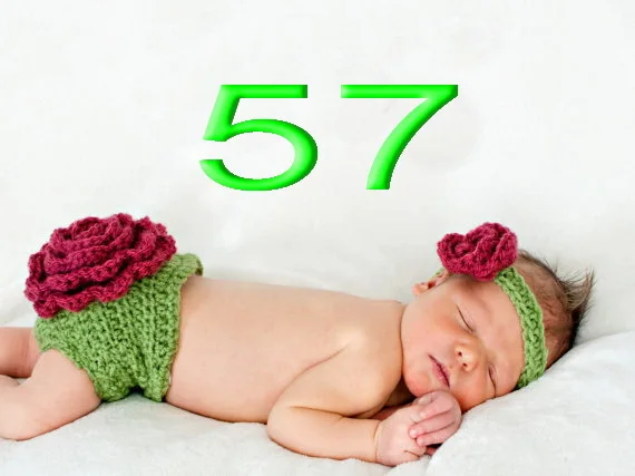 Special clearance- Fabulous Baby Crochet 100% Cotton shorts/Diaper Cover with headband Set with big flower photograph prop