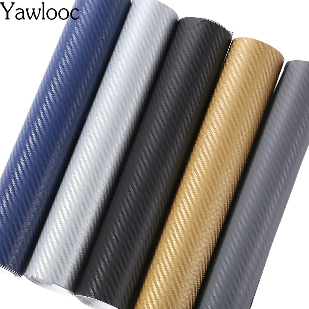 10*152cm 3D Carbon Fiber Vinyl Car Wrap Sheet Roll Film Car stickers and Decals Motorcycle Car Styling Accessories Automobiles