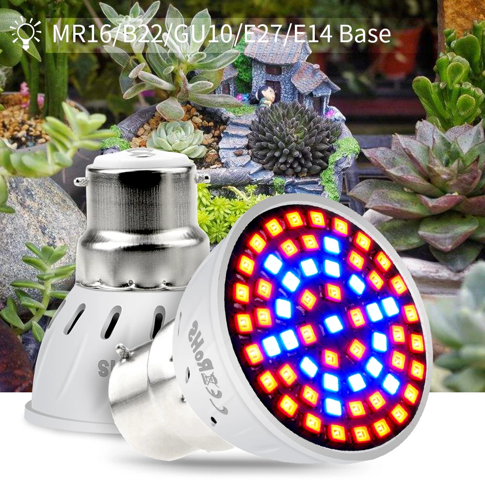 CanLing E27 LED Plant Light E14 Grow Bulb GU10 Led 220V Seedling Lamp MR16 Fitolampe Led 3W 5W 7W Phyto Lamp for Indoor Grow Box