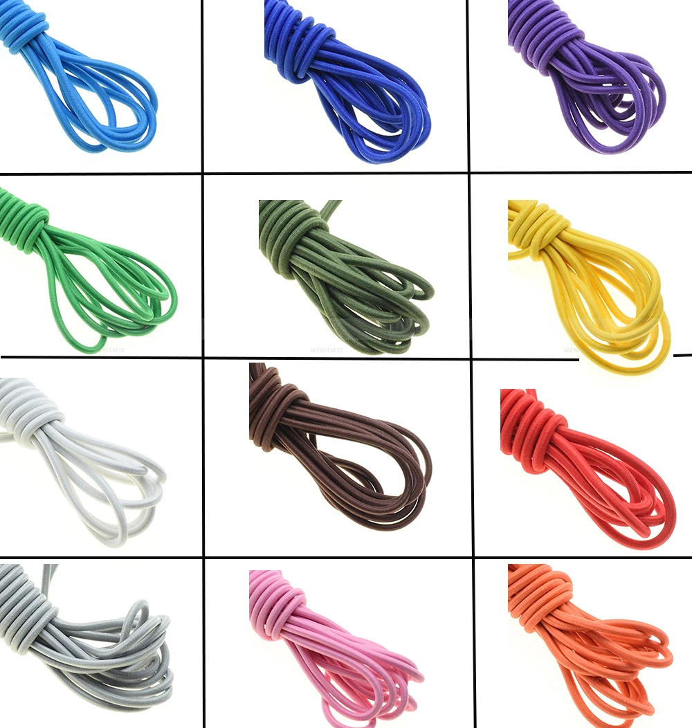 1 yard Colorful Diameter 3mm Round Elastic Rubber Rope Mouth Masks Lanyard Stretch String for DIY Jewelry Making Clothing