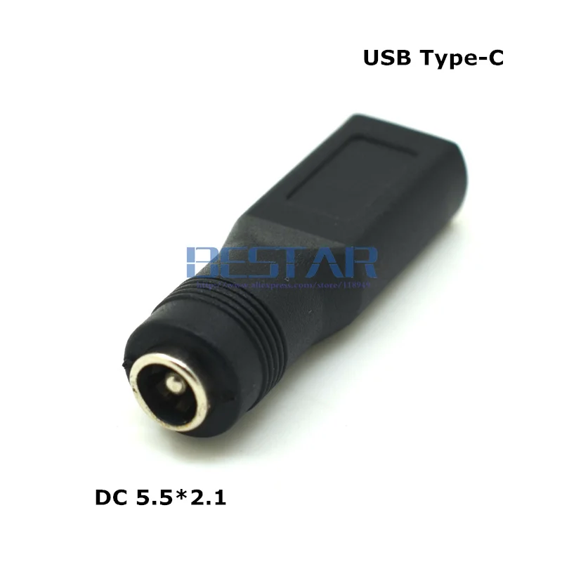 5V DC 5.5*2.1 السلطة جاك إلى USB 3.1 نوع-C USB-C نوع c الإناث DC 5.5x2.1 5.5x2.1mm موصل الطاقة محول