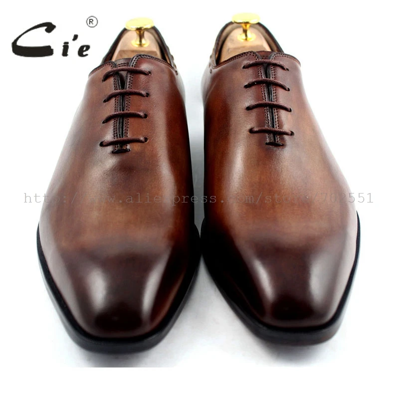 cie Free Shipping Bespoke Custom Handmade Genuine Calf Leather Men\'s Oxford Shoe Lacing Patina Color Brown OX193 adhesive craft