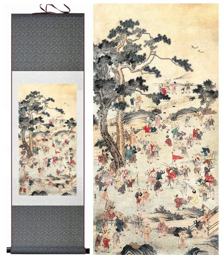 

Traditional Chinese art painting Silk scroll painting Chinese wash paintingPrinted painting