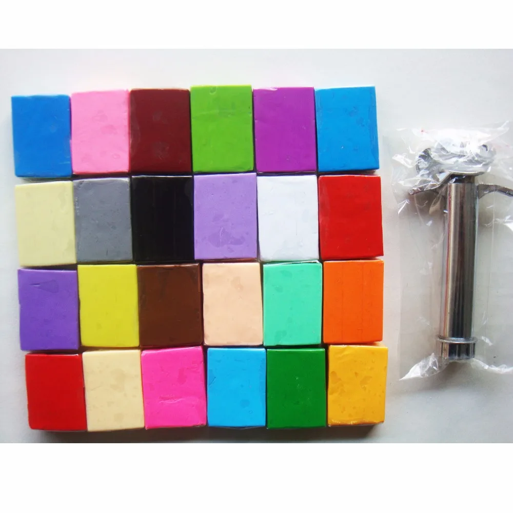 مادة يدوية الحرفية 24 لون بوليمر كلاي مع الطارد الطين المعدني