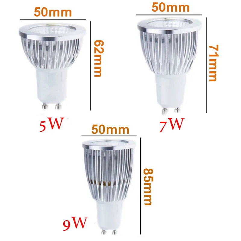 Dimmable LED Downlight 5W 7W 9W Adjustable Angle Spotlight GU10 Lamp Socket Replaceable Bulbs Recessed Down Lights Fixture