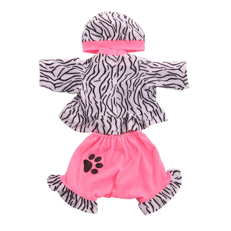 Doll Clothes new fashion pajamas set+hat fit for 43cm new  zaps doll dress accessories