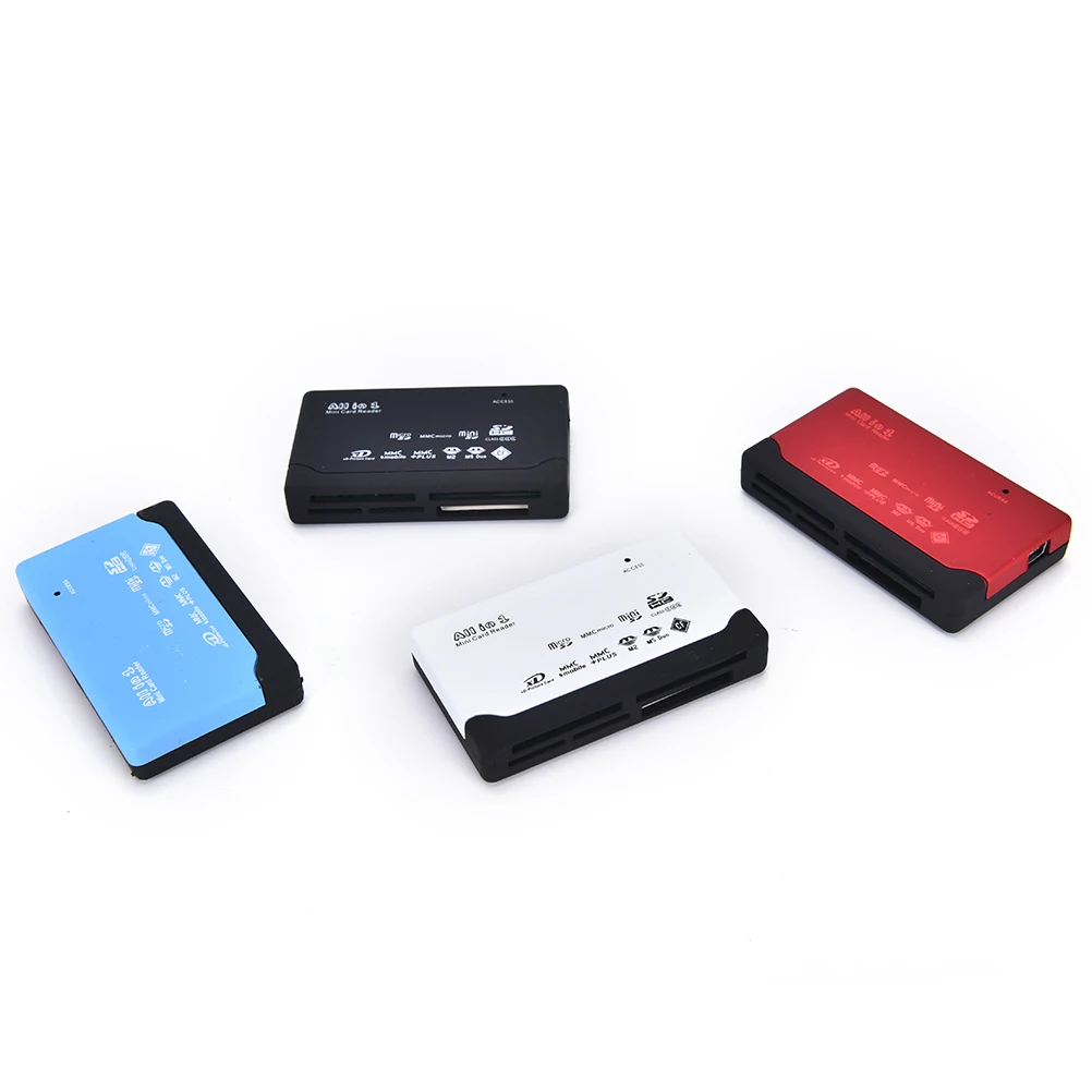 Jetting All In One Memory Card Reader Usb Externe Sd Sdhc Mini Micro M2 Mmc Xd Cf 4 Kleuren 6.9X4X1.2Cm