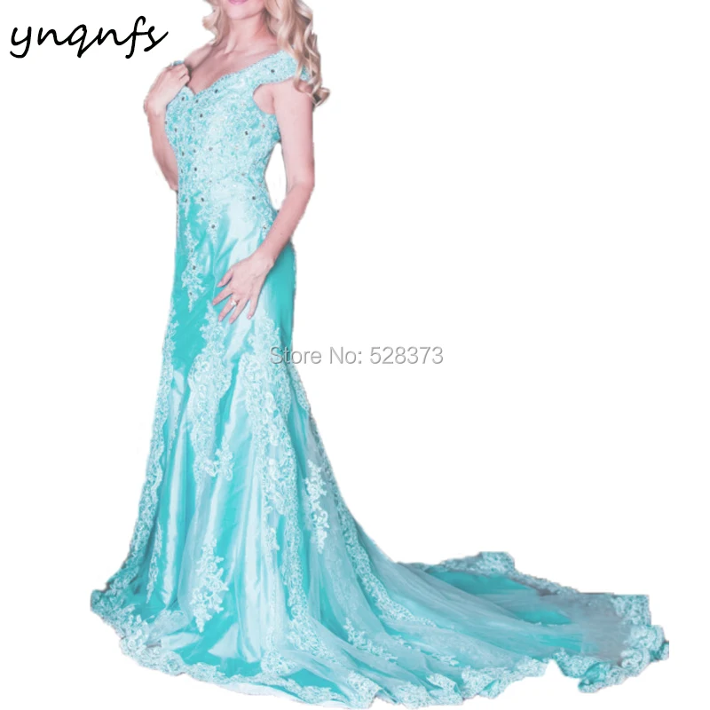 YNQNFS MD273 Special Occasion Elegant Mermaid Mother of the Bride Lace Dresses V Neck Robe de Soiree 2019