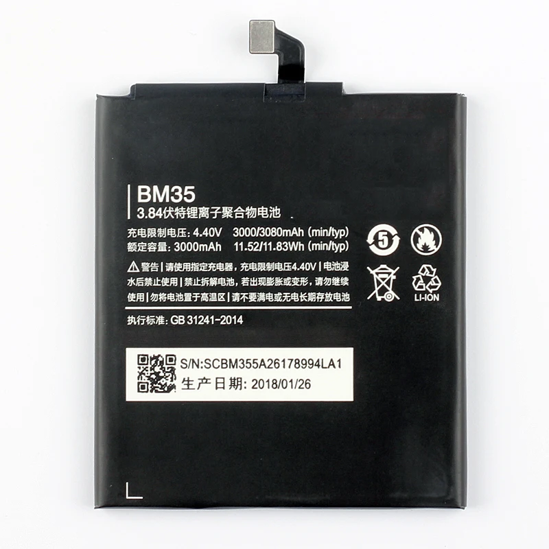 

10pcs/lot BM35 3000mAh cellphone battery for Xiaomi MI 4C MI4C Mobile Phone Li-ion internal replacement Battery