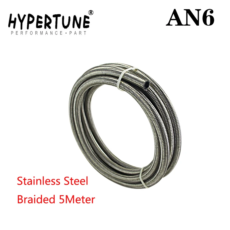 

Hypertune - AN6 6AN AN-6 (8.6MM / 11/32" ID) STAINLESS STEEL BRAIDED RACING HOSE FUEL OIL LINE 5 METER/5M HT7112