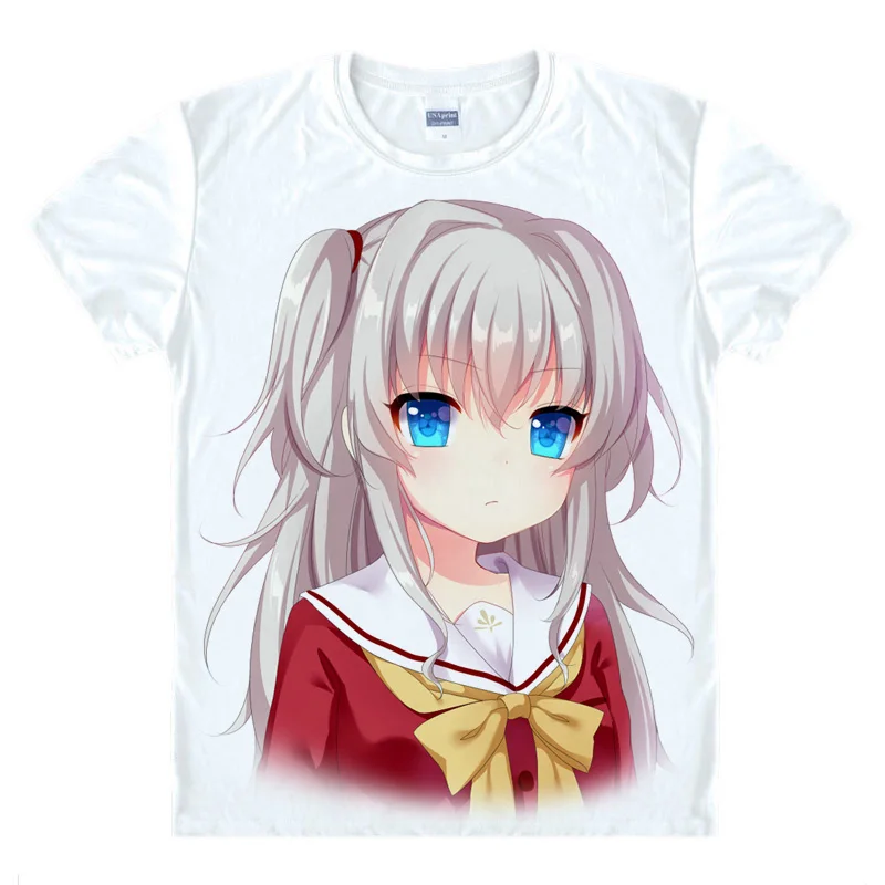 KEY Charlotte T-shirts kawaii Japanese Anime  Manga Shirt Cute Cartoon Cosplay T-shirt Otosaka Yuu Tomori Nao  4435 8997 15