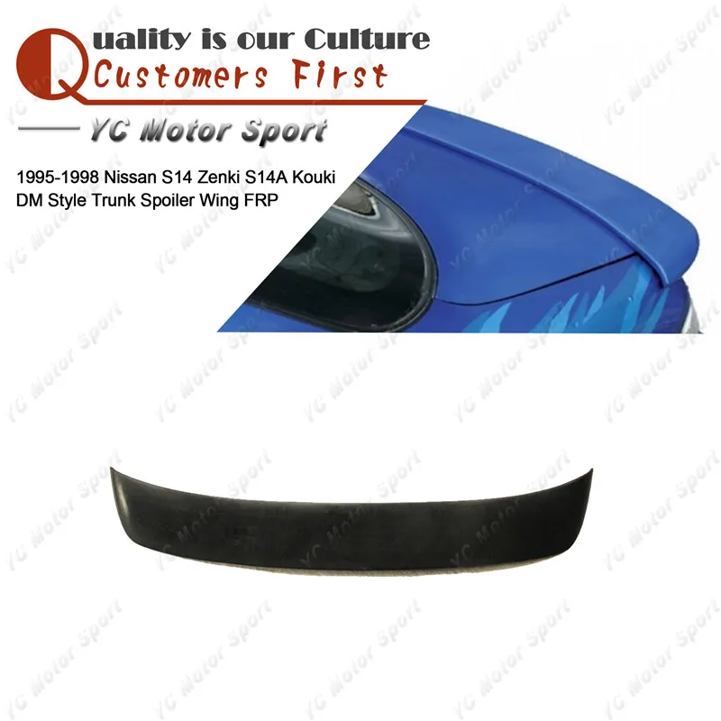 Car Accessories FRP Fiber Glass DM Style Rear Spoiler Fit For 1995-1998 S14 Zenki S14A Kouki Trunk Spoiler Wing