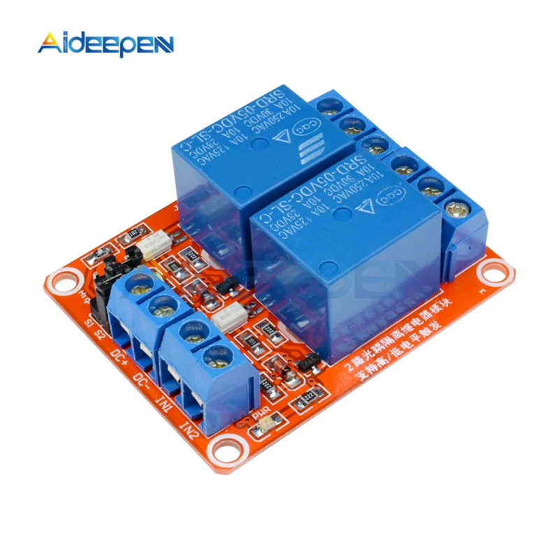 5V 9V 12V 24V 10A Max 2 Channel Relay With Optocoupler Isolation Module High Low Lever Trigger Shield Board For Ardiuno