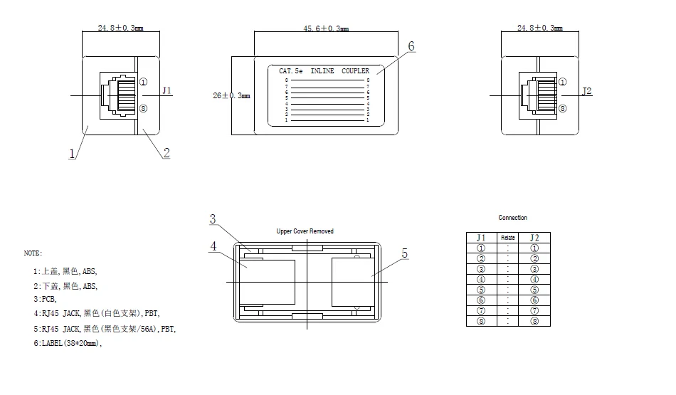 RJ45 CAT5e Inline คู่ CAT5E เครือข่าย Ethernet เชื่อมต่อหญิงอะแดปเตอร์ใหม่ CAT.5E มาตรฐาน Ethernet Adapter