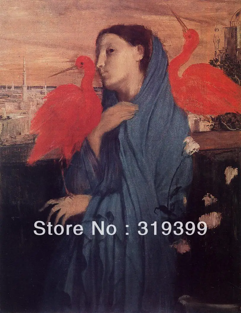 

Oil Painting Reproduction on Linen Canvas,woman-on-a-terrace-young-woman-and-ibis by edgar degas,Free Shipping,100% handmade