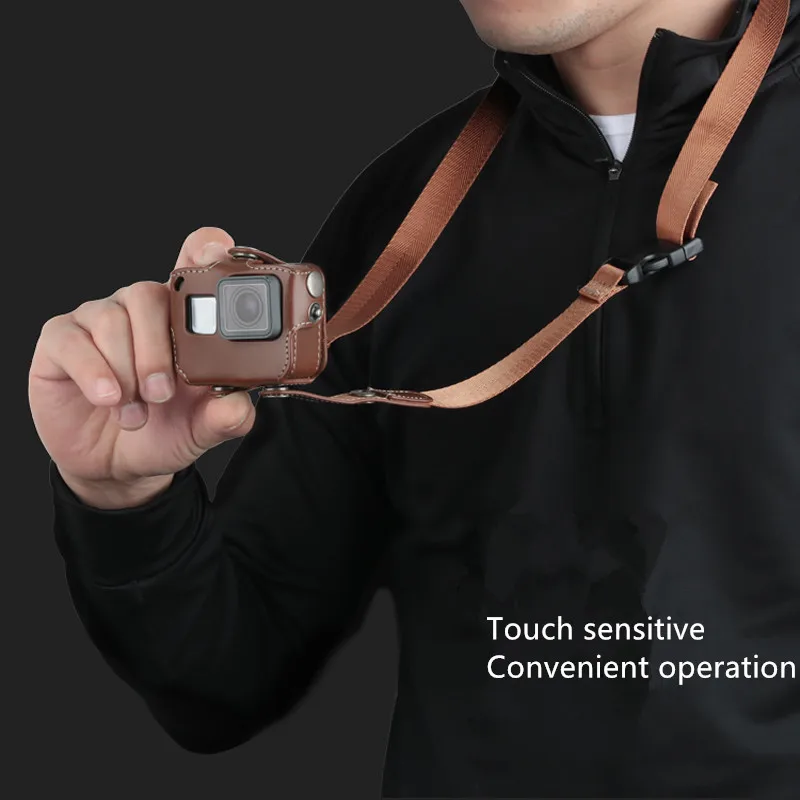 Защитный чехол для камеры Gopro Hero 7, 6, 5, из искусственной кожи, с плечевым ремнем, для Gopro Hero 7, 6, 5