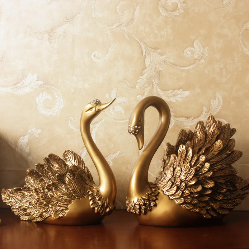 Continental retro lovers Swan ornaments jewelry Home Furnishing American new home living room decoration wedding gift gift