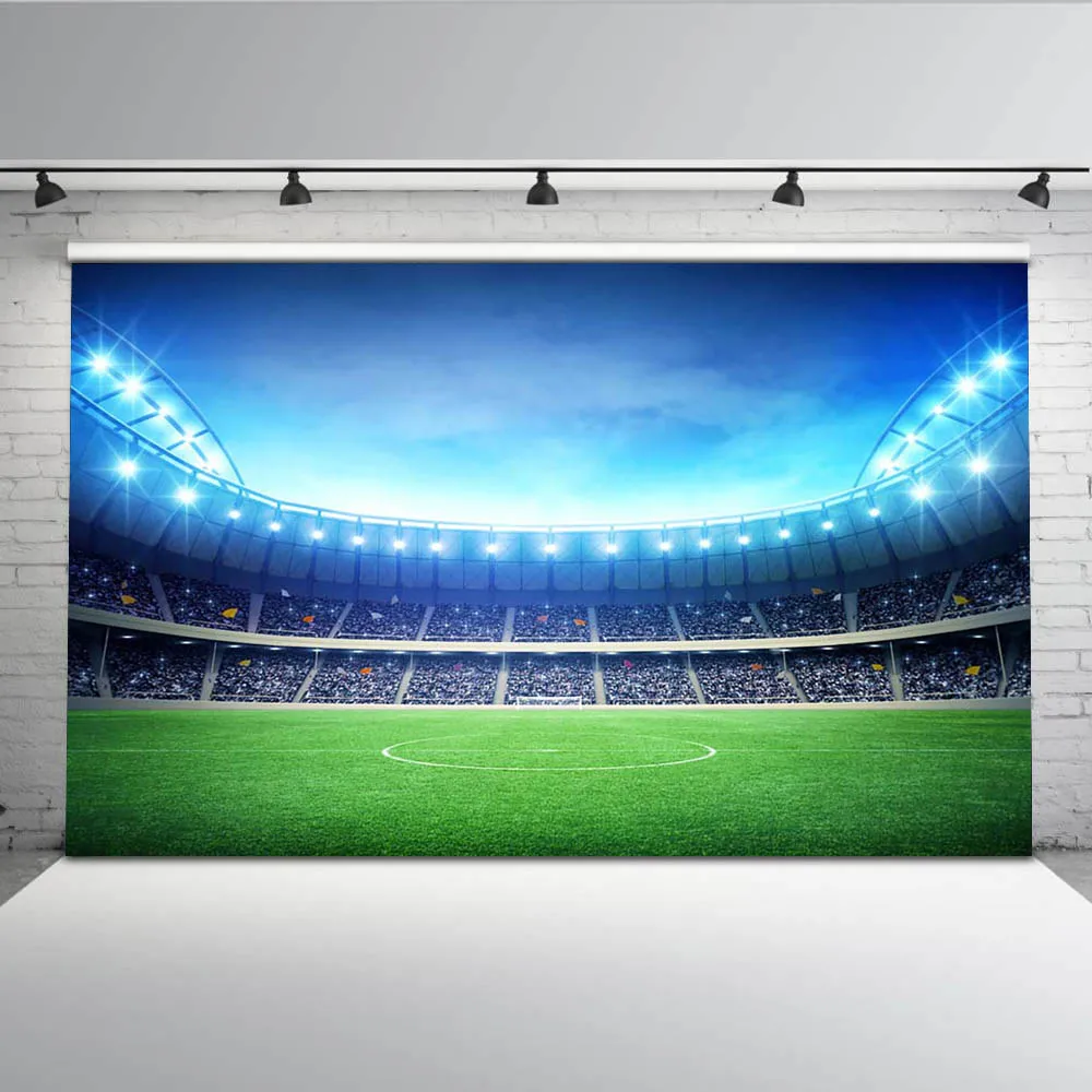 

Stadium Background for Photography Soccer Field Photo Backdrop Booth Studio World Football Match MW-122