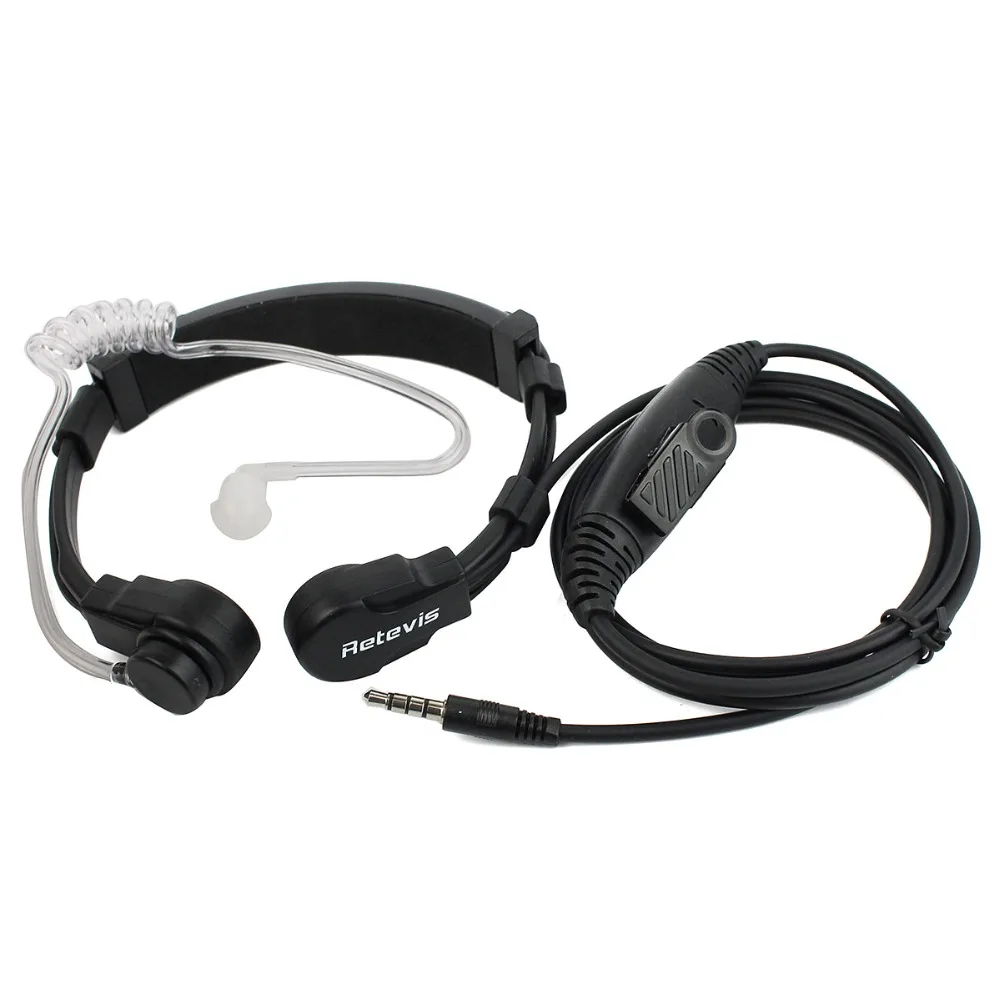 Retevis R-151 1Pin 3.5mm PTT Throat Mic Flexible Earpiece Covert Air Tube Headset Headphone For Mobile Phone/Speakers/Computers