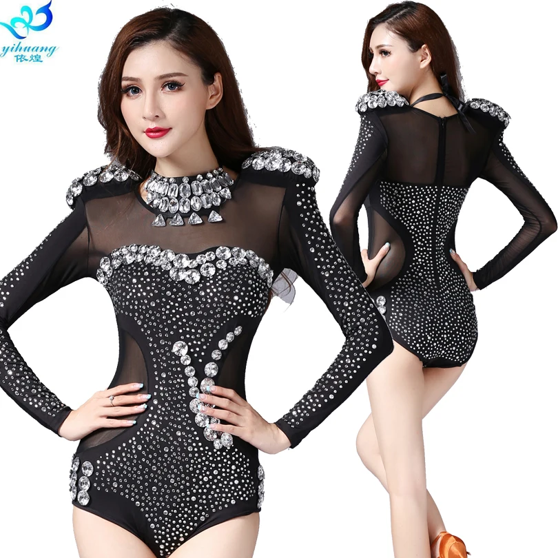 

2018 Newest Rhinestone Jazz Dance Modern Dance Costume Fashion High Quality Dancing Dress Stage Show Dresses