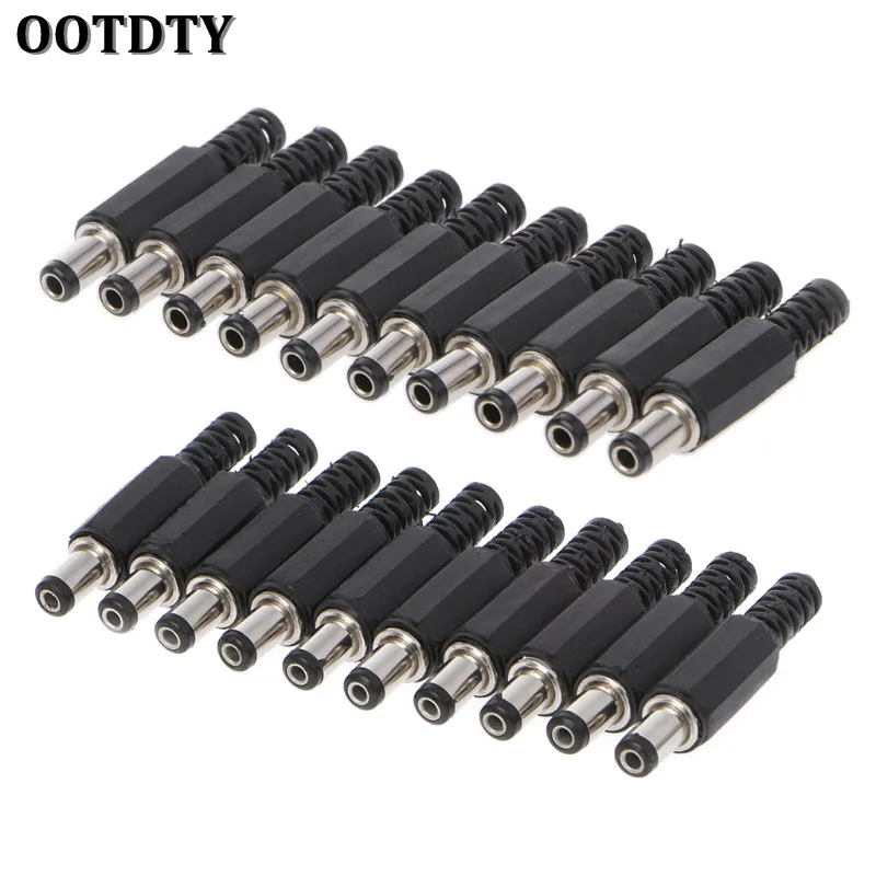 

OOTDTY 10 Pcs 5.5x2.5mm 5.5x2.1mm Male DC In-Line Plug Socket Jack Connector Adapter Plastic Cover