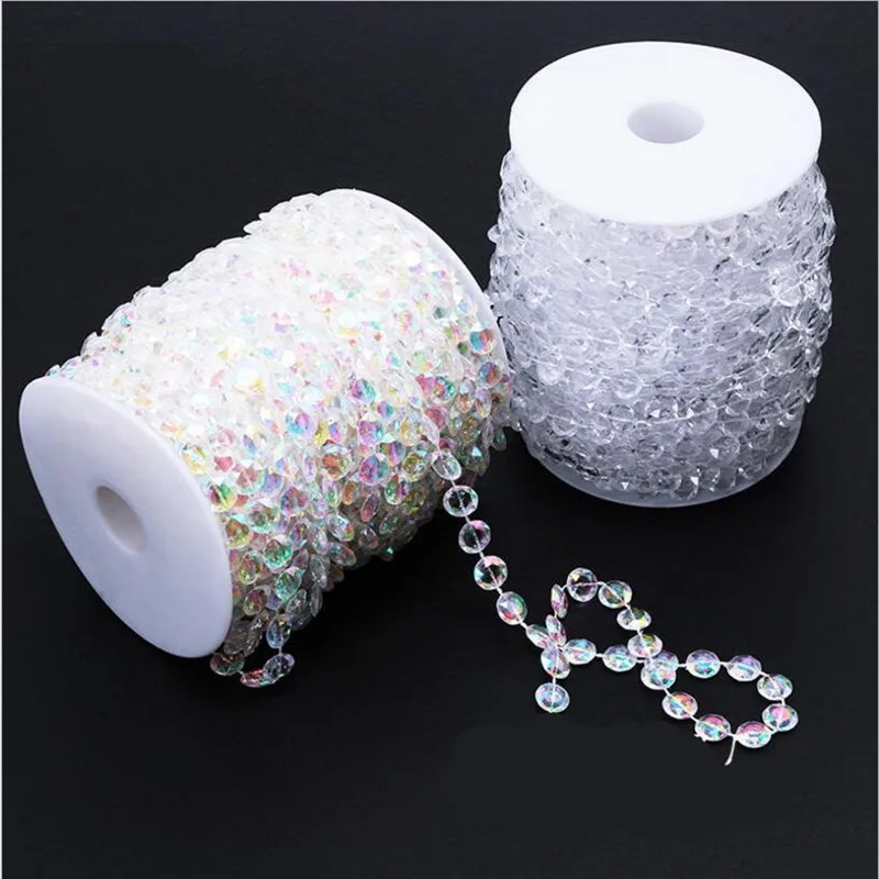 5 yards Fishing Line Artificial Pearl Beads Chain Garland Flowers Plastic Beads for Wedding Decoration DIY Jewelry Accessories