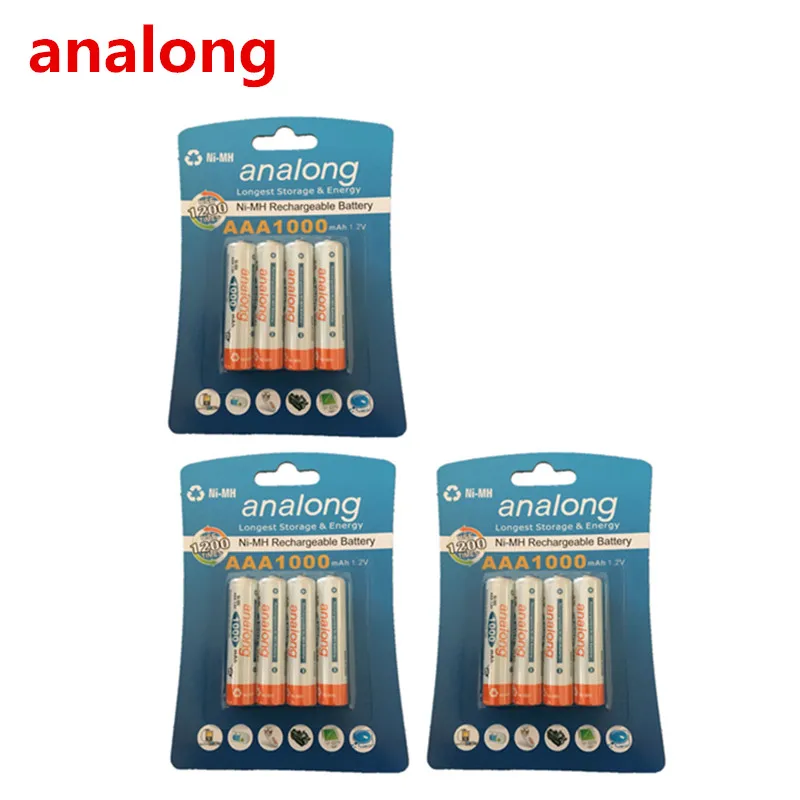 Analong 1.2V AAA 3A NIMH 1000Mah แบตเตอรี่ AAA Aaa Batteria แบตเตอรี่ Ni-MH แบตเตอรี่ชาร์จ