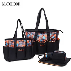 Motohood-conjunto de bolsa de fraldas para bebês, 5 peças, grande, troca de fraldas, feminino, maternidade, cuidados com o bebê