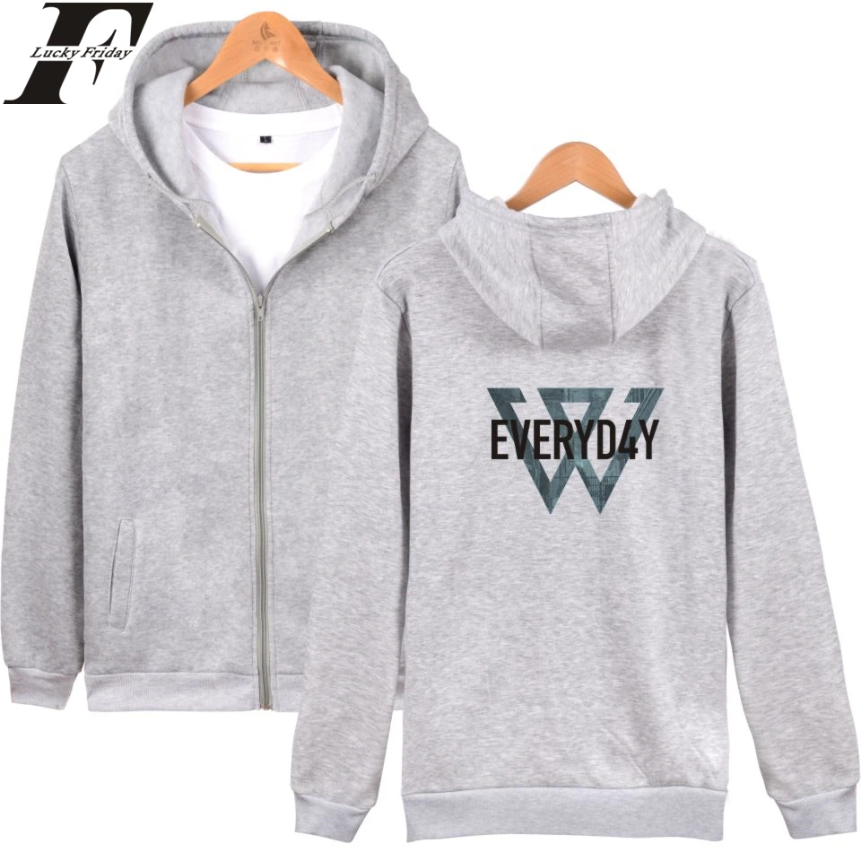 

fashion kpop WINNER everyd4y printed unisex zip up Hoodie Sweatshirts casual long sleeve zipper men women hoodies jacket top 4XL