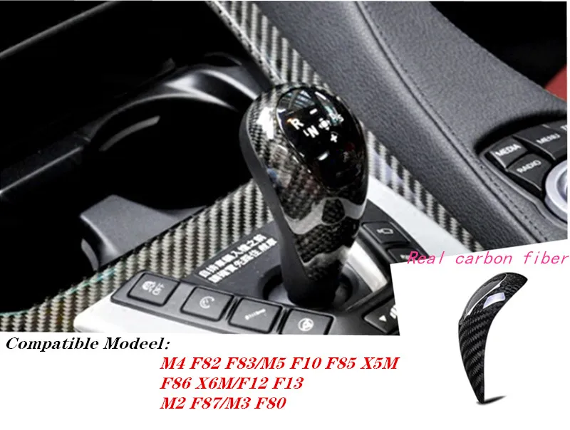 Real carbon fiber Gear Shift Knob Cover For BMW M2 F87 M3 F80 M4 F82 F83 M5 F10 F12