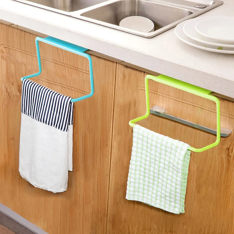 Door Tea Towel Rack Bar Hanging Holder Rail Organizer Bathroom Cabinet Cupboard Hanger Kitchen Accessories FP8