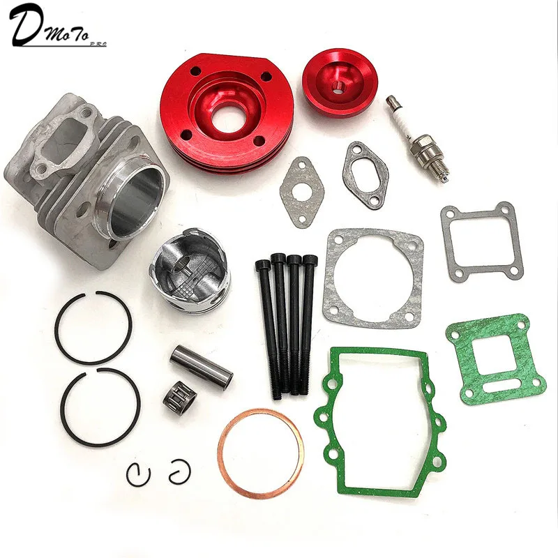 44mm Cylinder Assy Big Bore 44-6 Kit Set 2 Grooves For 47cc 49cc Mini Dirt ATV Pocket Bikes Minimoto