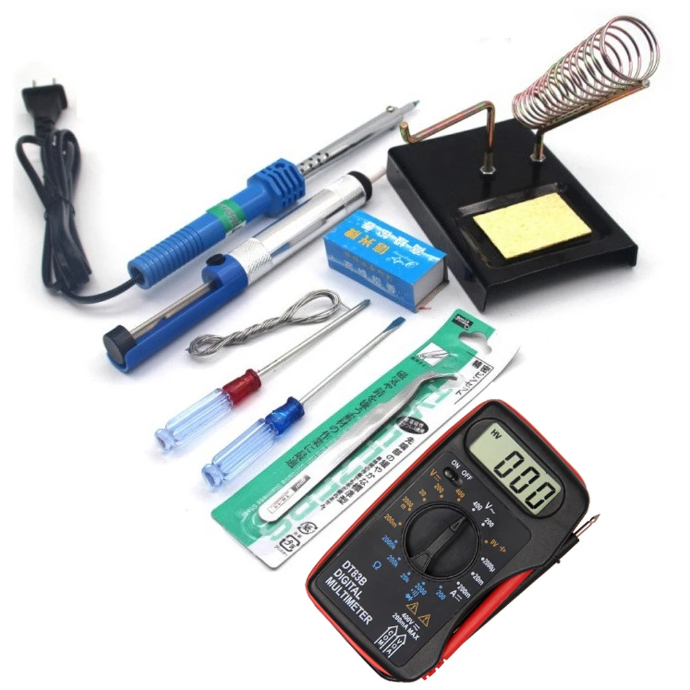 

Electric Soldering Iron 220V / 110V 60W Pocket Digital Multimeter Starter Tool Kit Set