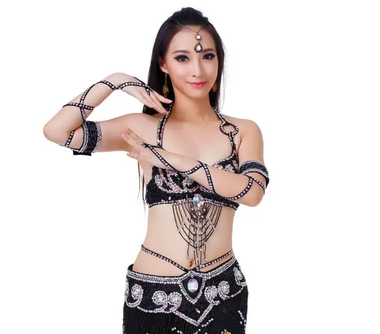 one piece Belly Dance Costume Accessories  Beaded Cuffs Gloves Arm Covers Arm Bands Dance Accessories New Hot  Sale